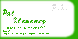 pal klemencz business card